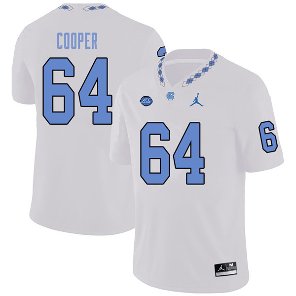 Jordan Brand Men #64 Jonathan Cooper North Carolina Tar Heels College Football Jerseys Sale-White